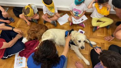 Sesiones de lectura inclusiva con perros de terapia.
